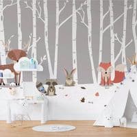 Animals nursery photo wallpaper| Homewallmurals.co.uk
