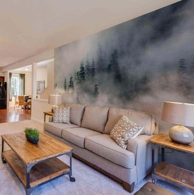 Forest wallpaper wall mural Canada foggy day 320x230 cm