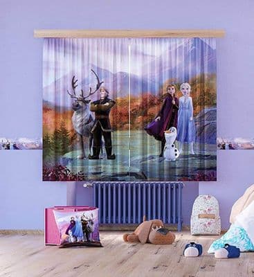 Frozen 2 Pair of ready made CURTAINS 180x160cm Disney