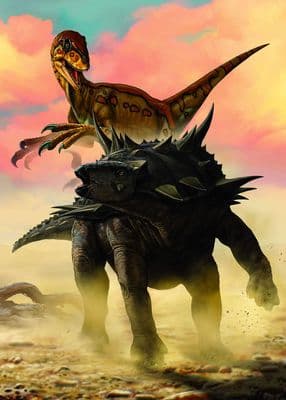 Giant dinosaur in my bedroom! Wallpaper Wall Mural  200x280 cm Gastonia Pursued