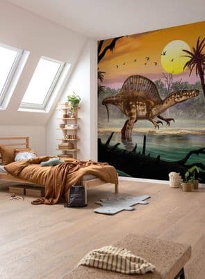 Giant dinosaur in my bedroom! Wallpaper Wall Mural  250x280 cm Spinosaurus