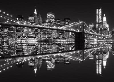 Giant Photo Wallpaper NEW YORK LIGHTS Wall Mural 320x230cm Cityscape home decor