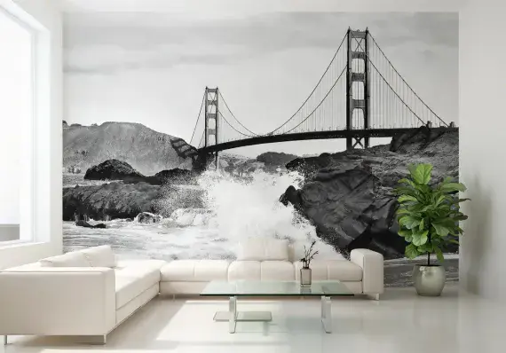 Golden Gate Bridge Wall Mural – Non-Woven San Francisco Wallpaper