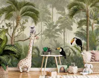 Jungle Animals Wall Mural | Kids Bedroom Wallpaper | Allwallpapers