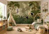 Jungle Animals Wall Mural | Kids Bedroom Wallpaper | Allwallpapers