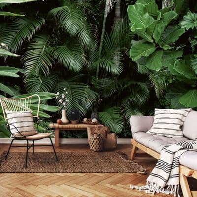 Green jungle plants Wallpaper Wall Mural