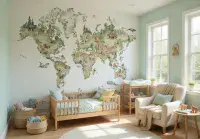 Map feature wall wallpaper| Homewallmurals.co.uk