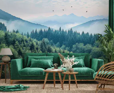 Green Mountains Photo Wallpaper 312x219 cm Nature Wall Mural