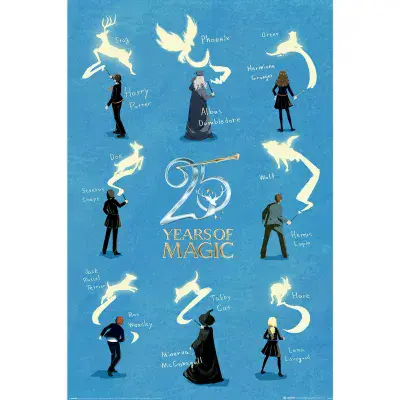 Harry Potter 25 Years Large Poster 24x36 inch | 61x91,5 cm Blue