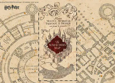Harry Potter Paper Wallpaper Mural Marauder's Map