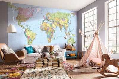 High Quality non-woven wallpaper Map of the World