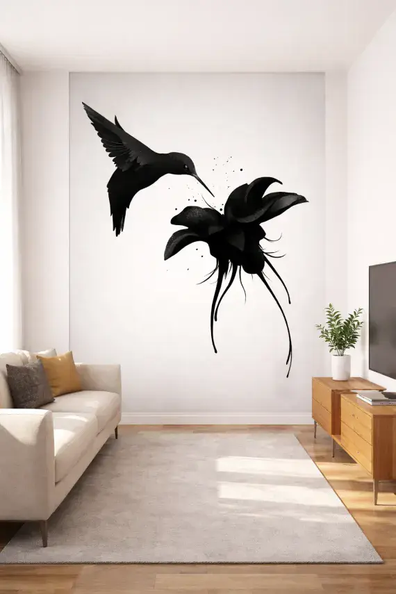 Living room photo wallpapers Hummingbird  | Shop online
