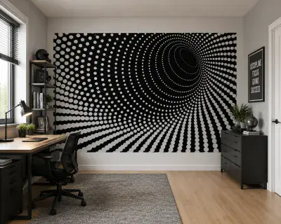 Illusion Twisted dots wallpaper murals