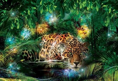 Jaguar in the Jungle wall mural wallpaper M