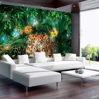 Jungle animals non-woven wallpaper 144x100inch