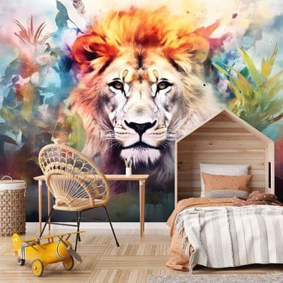Lion Baby Boy Bedroom Non-Woven Photo Wallpaper