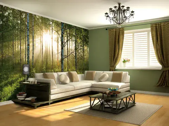 Living Room Summer forest wallpaper murals | Online store