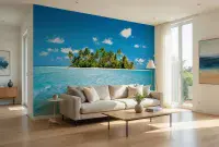 Living room photo wallpapers Island | Shop online