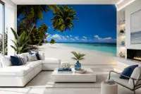 Maldives Beach Scene wall mural photo wallpaper UK shop
