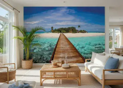Maldives Tropical Island wallpaper mural 320x230 cm