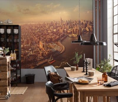 Manhattan View Photo Wallpaper for Medium Bedroom