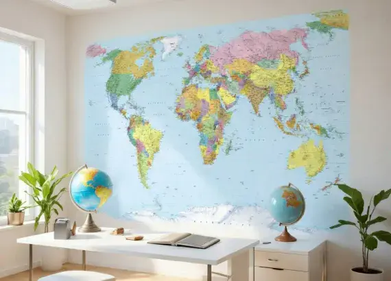 Map photo wallpaper decor | Buy it now