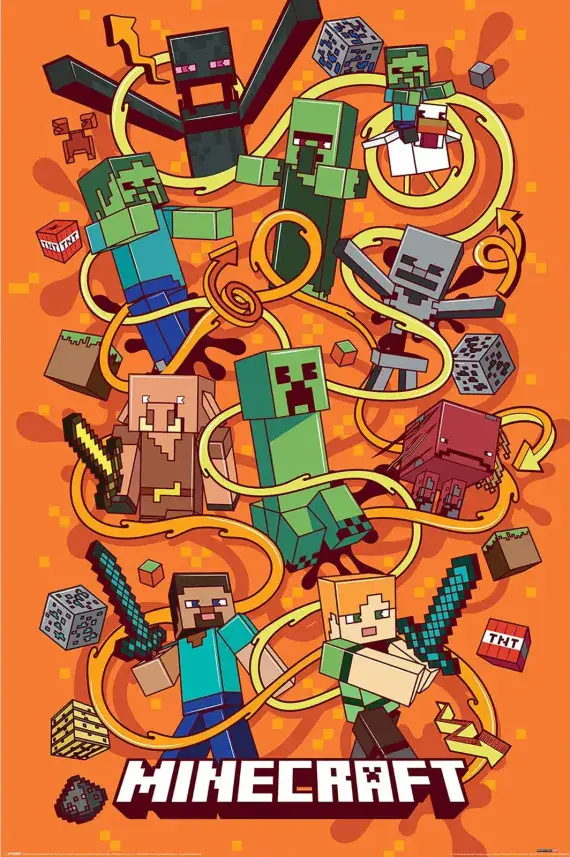 Minecraft large poster 61x91,5cm gamer's bedroom | Buy it now