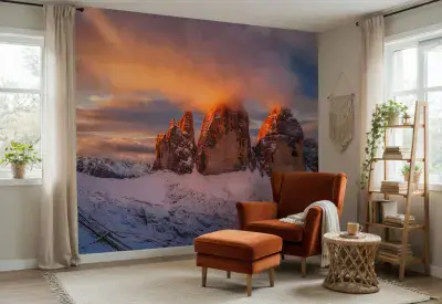 Mountain Peaks In Italy wall mural wallpaper Premium