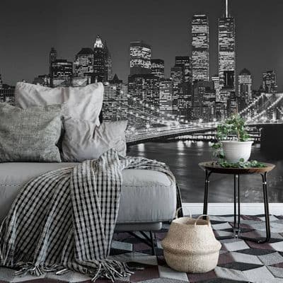 New York City skyline wall mural