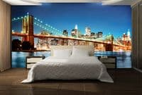 New York Eiffel Tower View Wall Mural – Non-Woven Wallpaper NYC Decor