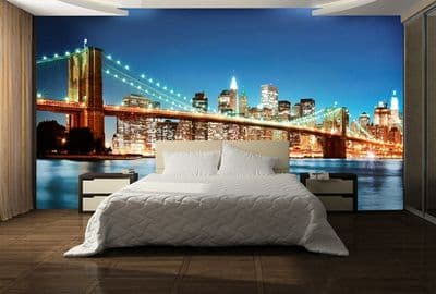 New York East River non woven wallpaper