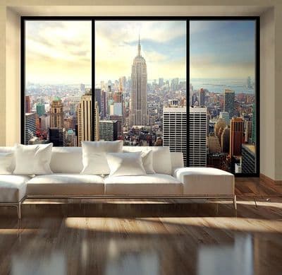 New York skyline penthouse giant wall murals