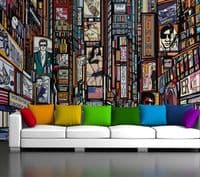 New York skyline Photo Wallpaper cartoon style kids bedroom BUY ONLINE