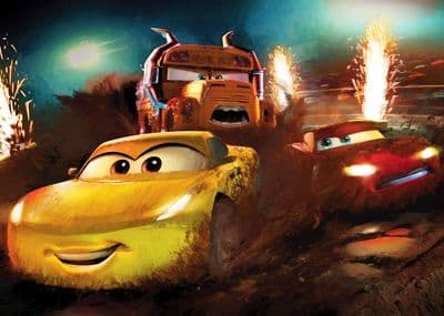 Non-woven Disney Wallpaper Mural Cars Dirt Track 350 x 250 cm