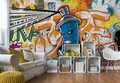 Non-woven Home Wallpaper Mural Graffiti