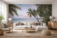 Morning in paradise wall non woven wallpapers | homewallmurals
