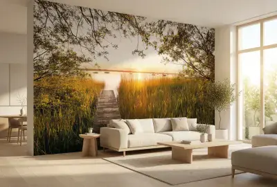 Non-woven wallpaper Summer day at lake
