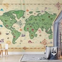 Photo wallpapers Kids map wall mural  | Buy it online
