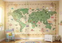 Photo wallpapers Kids map wall mural  | Buy it online