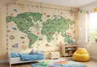 Photo wallpapers Kids map wall mural  | Buy it online