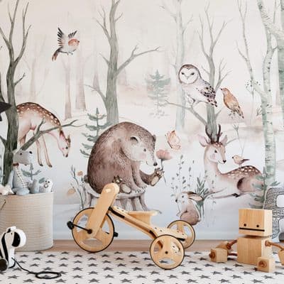 Nursery wall mural wallpaper Animals