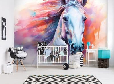 Painted Horse Non-Woven Photo Wallpaper