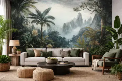 Painting Imitation Jungle Photo Wallpaper 312x219 cm