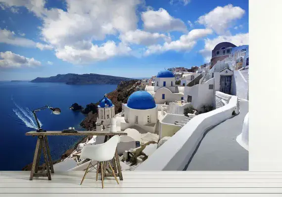 Santorini Holiday Scenery wall murals | Homewallmurals.co.uk