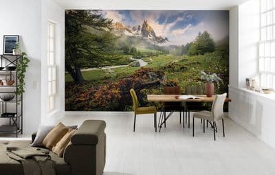 Paper wallpaper Wall Mural Mountains scenery