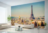 Paris Skyline Wall Mural – Non-Woven Wallpaper | Large Paris Cityscape Decor