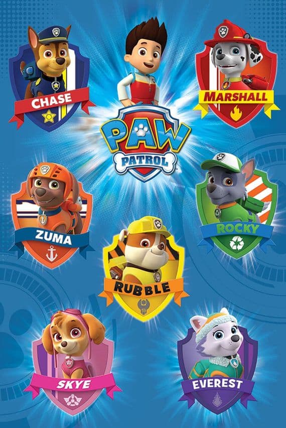 Paw Patrol Crests 61x91,5cm Animated Movie Poster | Buy it now