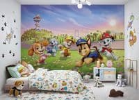 Paw Patrol Puppies Pink Girl's Bedroom kids bedroom wallpaper murals | Buy it now