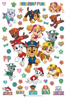 Paw Patrol Stickers Set 42.5 x 65 cm Puppies Decals For Kids Bedroom Wall & Furniture