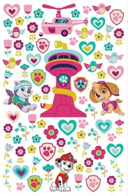 Paw Patrol Stickers Set 42.5 x 65 cm Wall & Furniture  Decals For Girly Bedroom
